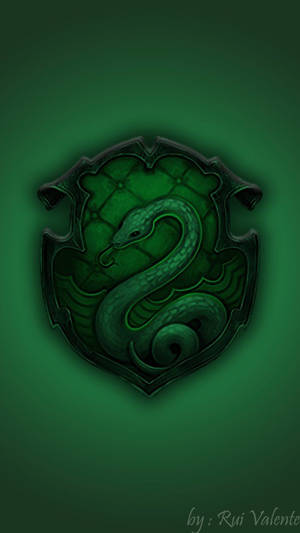 Green 3d Slytherin Crest Wallpaper
