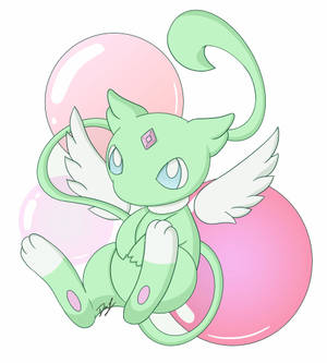 Green Angel Mew Wallpaper