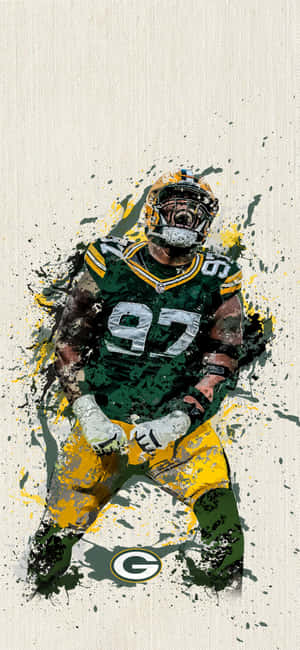 Green Bay Packers Kenny Clark Digital Fanart Wallpaper