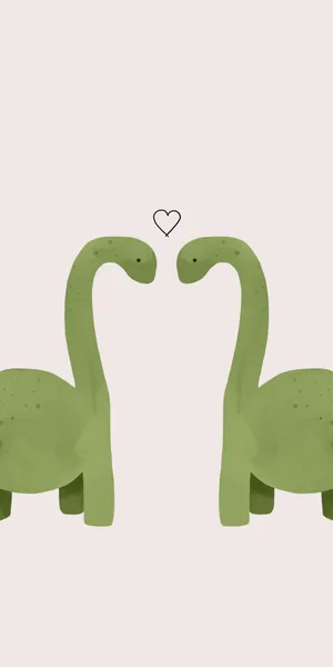 Green Brontosaurus Aesthetic Dino Wallpaper