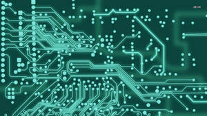 Green Dotted Circuit Board Wallpaper