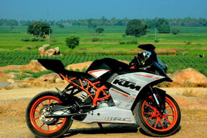 Green Field Ktm Bike Wallpaper
