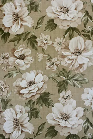 Green Floral Retro Wallpaper