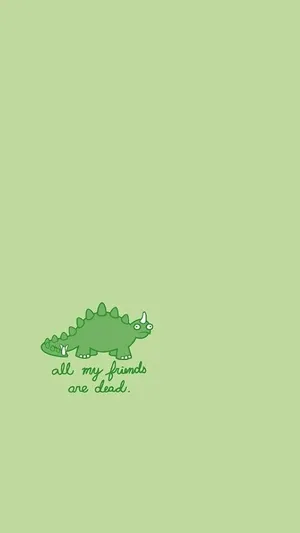 Green Funny Dinosaur Wallpaper