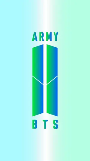 Green Gradient Bts Army Logo Wallpaper
