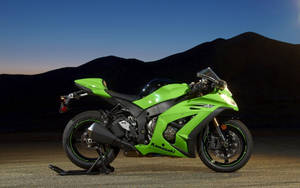 Green Kawasaki Ninja Bike Wallpaper