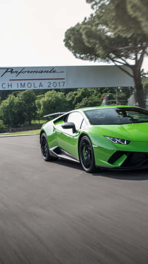 Green Lamborghini Iphone Screen Display Wallpaper