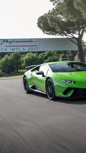 Green Lamborghini Iphone Screen Display Wallpaper