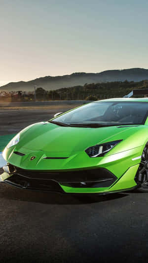 Green Lamborghini Iphone Screen Display Wallpaper
