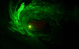 Green Led Light In Tunnel Wallpaper