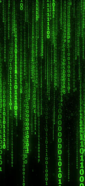 Green Matrix Code On Black Background Wallpaper