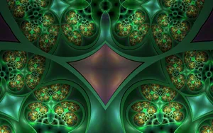 Green Microscopic Fractal Pattern Wallpaper
