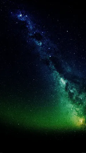 Green Milky Way Space Phone Wallpaper