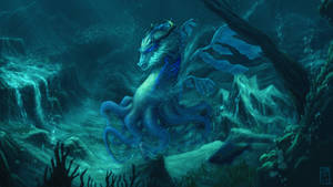 Green Octopus Water Dragon Wallpaper