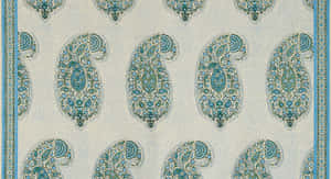 Green Paisley Pattern On Isfahan Textile Wallpaper