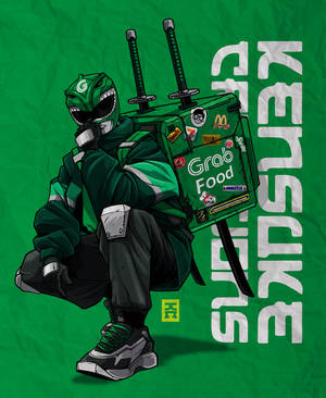 Green Power Ranger Food Delivery Wallpaper