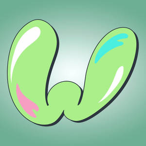 Green Puffy Letter W Wallpaper