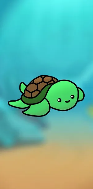 Green Sea Turtle Digital Drawing Wallpaper