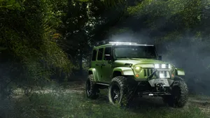 Green Thar 4k In Forest Wallpaper