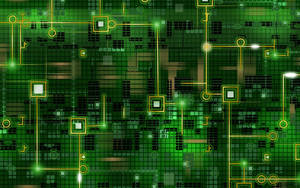 Green Translucent Circuit Board Wallpaper