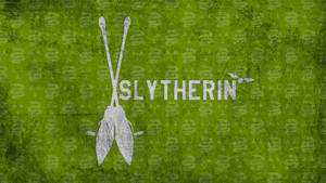 Green White Slytherin Brooms Wallpaper