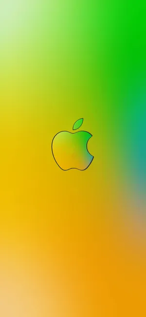 Greenish Yellow Apple Logo Iphone Wallpaper