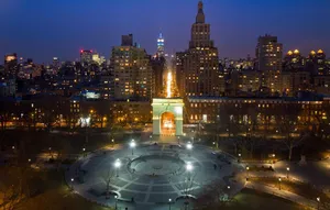 Greenwich Ct Cityscape At Night Wallpaper