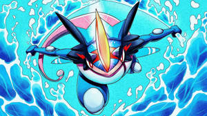 Greninja Dives Deep Into The Water Wallpaper