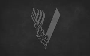 Grey Black Vikings Logo Wallpaper
