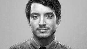 Greyscale Hollywood Star Elijah Wood Wallpaper