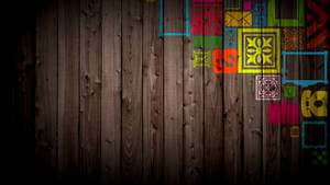 Groovy Funky Colored Wood Panels Wallpaper