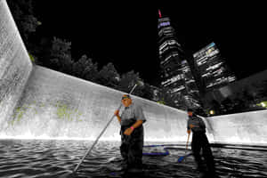 Ground Zero Memorial Cleaning Wallpaper