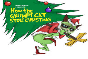 Grumpy Cat Grinch Funny Meme Wallpaper