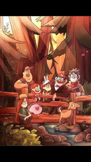 Grunkle Stan On Wooden Bridge Wallpaper
