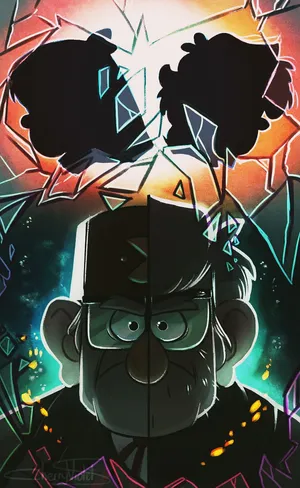 Grunkle Stan With Broken Mirrors Wallpaper