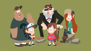 Grunkle Stan With Kids Wallpaper