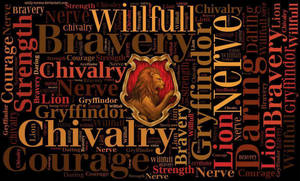 Gryffindor House Attributes Word Cloud Wallpaper
