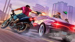 Gta 5 2560x1440 Car Chase Shootout Wallpaper