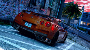 Gta 5 2560x1440 Orange Nissan Gtr Wallpaper