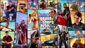 Gta 5 2560x1440 Tile Collage Wallpaper