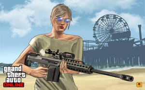 Gta 5 Fufu With Riffle Wallpaper