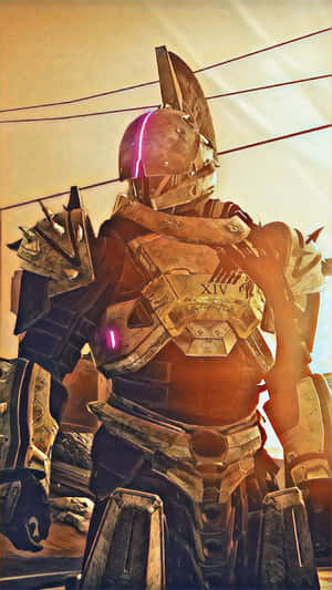 Guardian Awoken With A Phone In Hand Ready To Confront The Darkness Wallpaper