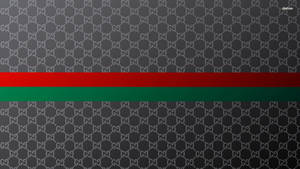 Gucci Brand Patternwith Stripe Wallpaper