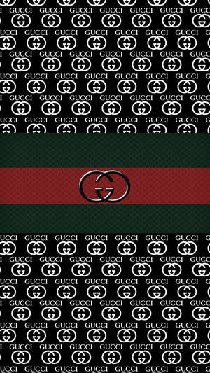 Gucci Classic Designer Stripe With Logo Wallpaper