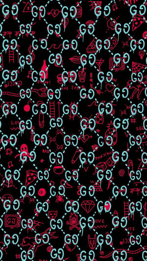 Gucci Graffiti Pattern Wallpaper