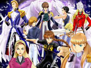 Gundam Wing Characters Galaxy Backdrop Wallpaper
