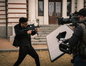 Guru Randhawa Captured In His Element On-set Wallpaper