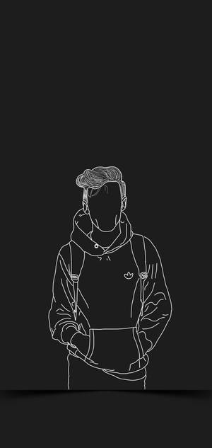 Guy Drawing In Adidas Hoodie Wallpaper