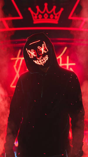 Guy In Neon Red Purge Mask Wallpaper