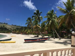 Haiti Boat On Beach Wallpaper